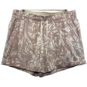 Lululemon Spring Break Away Short Stretch Shadow Leaf Light Ivory Muse Size 10